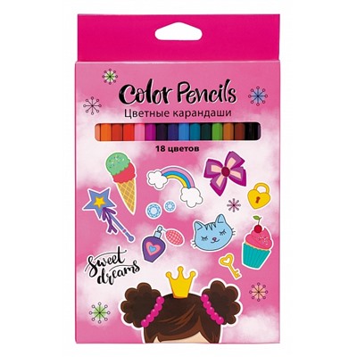 Карандаши 18цв Мечты принцессы Хатбер CS_066817/8/Россия