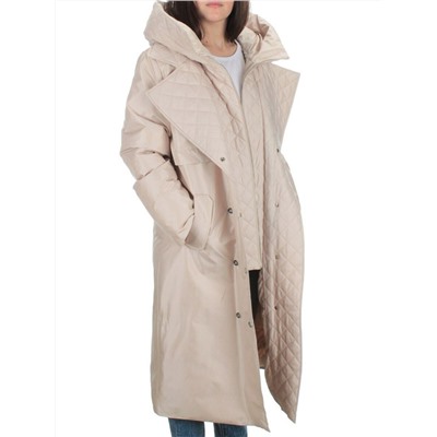 EAC327 LT.BEIGE Пальто зимнее женское (200 гр. холлофайбера)