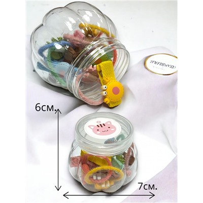 Набор детских аксессуаров для волос премиум 12 предметов (6 резинок, 6 зажимов)