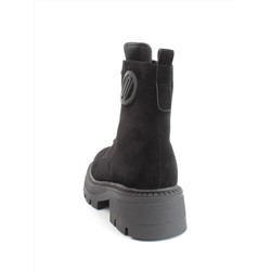 04-M3-1477 BLACK Ботинки зимние женские (натуральная замша, натуральный мех)