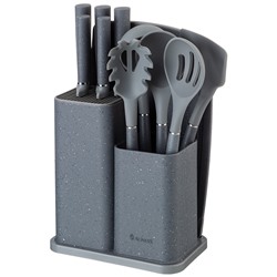 НАБОР AGNESS ИЗ 12ПР: 5 НОЖЕЙ,ДОСКА,ПОДСТАВКА,ПОЛОВНИК,ЛОЖКА,ЛОПАТКА,ШУМОВКА,ЛОЖКА ДЛЯ СПАГЕТТИ