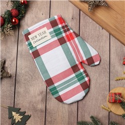 Варежка-Прихватка новогодняя "Этель" Нoliday decoration 20х27см, репс, 100% х/л, ватин 250г/м2