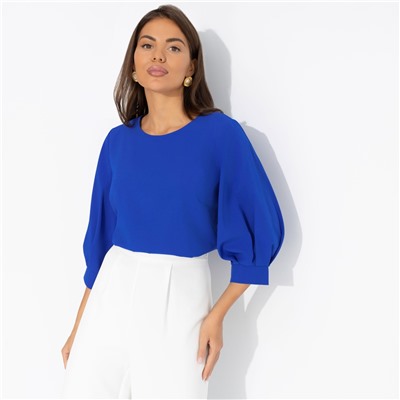 Блуза эффектная, Предвкушение встречи (синяя)