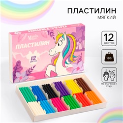 Пластилин 12 цветов, 180 г, Минни и Единорог