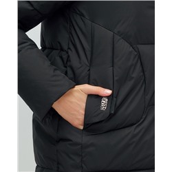 Куртка зимняя женская с капюшоном модная черного цвета 3193Ch