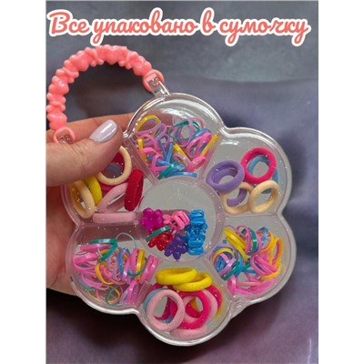 Набор детский аксессуаров для волос в сумочке 167 предметов (1)