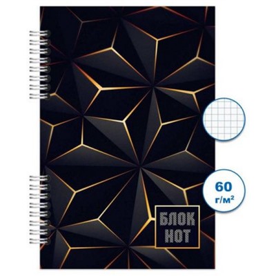 Блокнот на спирали 100х150 мм 120л клетка "Классика 2" Бг120/79-2 Гранит