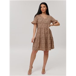 Женское платье Пл-117(К) / Коричневый (цветы)