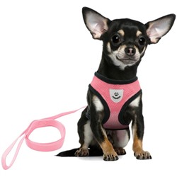 Шлейка с поводком 118см "Sweet puppy" размер L, цвет розовый