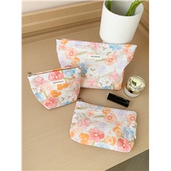 Fresh cute capacious organizer bag, handheld cosmetic bag to go out, travel bag, liner, floral print