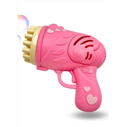 Пушка-генератор мыльных пузырей от батареек, розовая