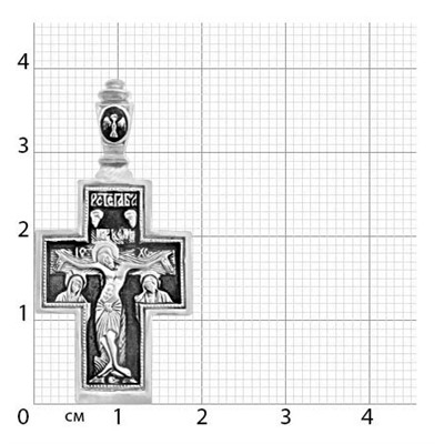 Крест (Образ Знамение) из серебра литье частичное чернение