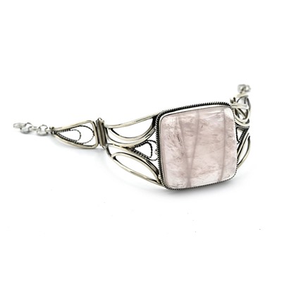 Браслет розовый кварц, 17,5см.