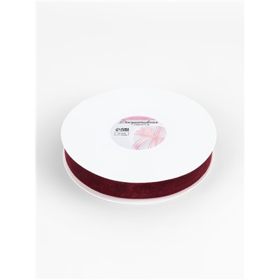 Лента бархатная, 25 мм, 18±1 м, бордовая №46