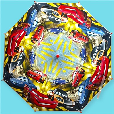 Зонт-трость для мальчика с мультгероями полуавтомат Арт 001/3