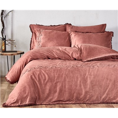 2 сп. Евро Комплект Постельного Белья Cotton Saten Oba Somon Çift - EcoCotton
