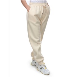M075 BEIGE Брюки спортивные женские на флисе (100% хлопок) 7986
