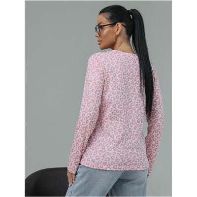 Лонгслив "Леопард" Розовый