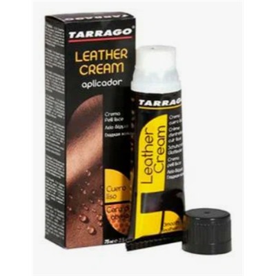TARRAGO Крем тюбик с губкой Leather cream, БОЛЬШОЙ,75 мл. (steel gray)