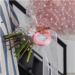 Лента атласная «Forever love», 15 мм, 23±1 м, розовый