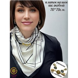 Платок на шею с украшением шелковый Арт 2530/06