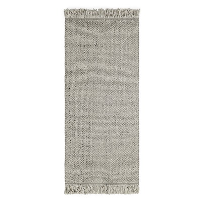 Ковер из переработанного пластика светло-серого цвета из коллекции Ethnic, 70х160 см