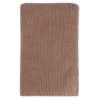 Плед из стираного хлопка цвета мокко из коллекции Essential, 130x180 см