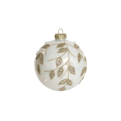 Шар "Золотая ветвь" жемчужный (стекло) 10 см