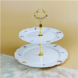 109-224 Двухъярусная этажерка КРОКУС в под.уп.(х12)Фарфор