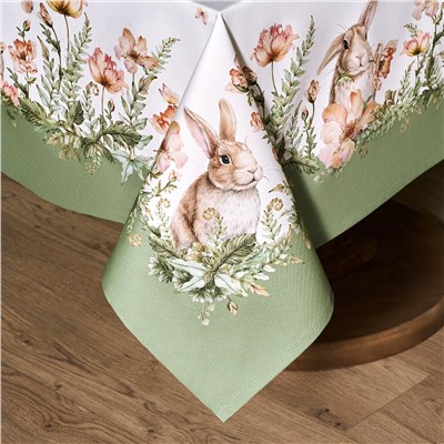 СКАТЕРТЬ"SENSE" 140Х180СМ,ЗЕЛЕНЫЙ ,100%ХЛОПОК, ТВИЛ С ПРОПИТКОЙ