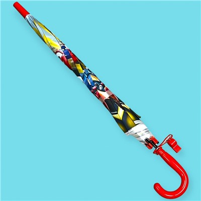 Зонт-трость для мальчика с мультгероями полуавтомат Арт 001/3