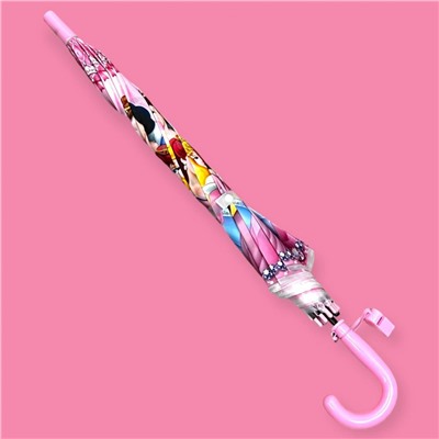 Зонт-трость для девочки с мультгероями полуавтомат Арт 001/5