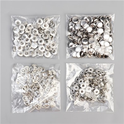 Кнопка установочная, Альфа (S-образная), железная, d=10 мм, цвет серебряный, цена за 1 штуку