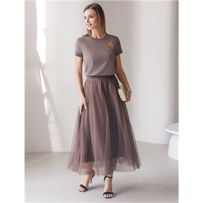 Нарядная футболка с принтом пайетками