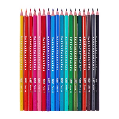 Карандаши цветные 18 цветов, детские, шестигранные, BIC Kids Tropicolors, пластиковые, ударопрочный грифель 3.2 мм