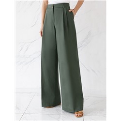 Брюки-палаццо из хлопка с защипами