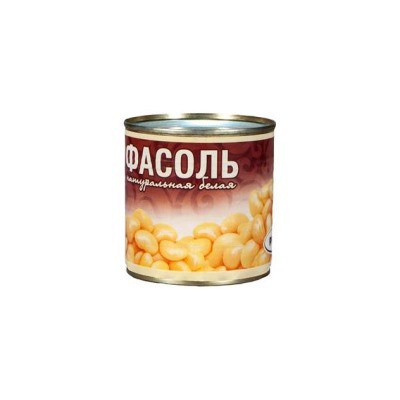 Фасоль натуральная белая ГОСТ 425 гр 1/ 12 ТМ Рузком