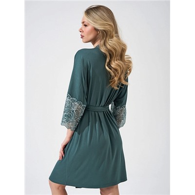 Женский  халат Флирт (кружево) 2451-Ви / Зеленый