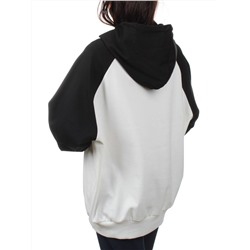 3255 BLACK/WHITE Худи женское (95% хлопок, 5% эластан)