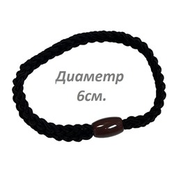 Резинка для волос эластичная (жгут косичка) цвет темно-коричневый Арт 64