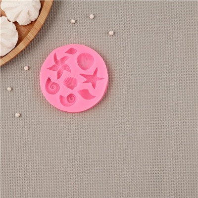 Молд для заливки Доляна «Морские звёзды», 8 ячеек, силикон, d=8 см, розовый