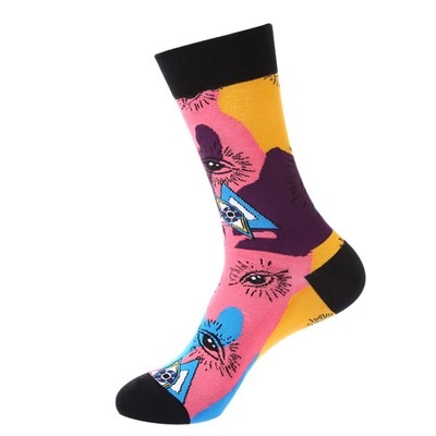 Tide, demi-season fashionable trend socks, mid-length, European style