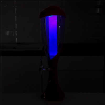 Башня пивная «Вавилон», колба 3 л, подсветка, батарейка Ag10, красная