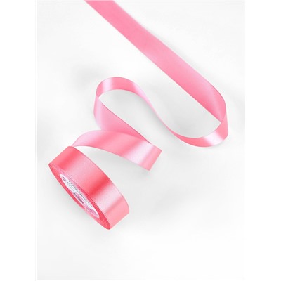 Лента атласная, 25 мм, 23±1 м, насыщенно-розовая