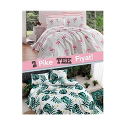 160x235 см. 2 шт. Покрывало Вафельное Maylin + Monstera Yeşil