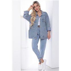 Жакет джинсовый Хлоя (серо-голубая) Б13369-4М