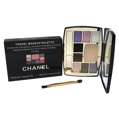 Тени для век C Travel Makeup Palette тени 6 цв. + тени для бровей 2 цв. + пудра 1 цв. № 8 33 g