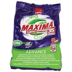 Концентрированный универсальный стиральный порошок с активным кислородом Maxima Advance (на 35 стирок), SANO 1,25 кг