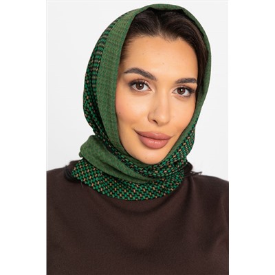 Косынка с отворотом (зелено-бежевая) КО18-23М