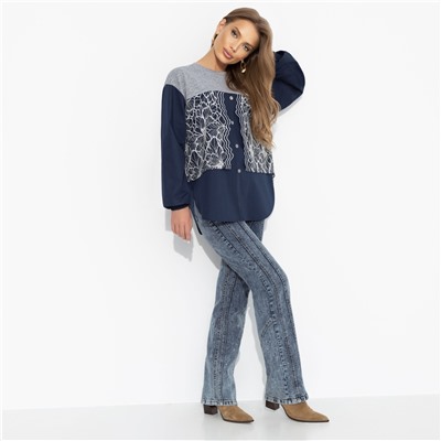 Свитшот комбинированный, Стиль по-взрослому (скай)